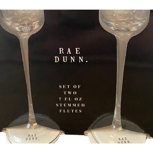 Rae Dunn NEW! Set of Two WE DO Wedding Champagne Flutes Glasses Just Married - Picture 2 of 4